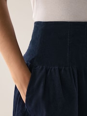 Navy Dropped Waist Corduroy Midi Skirt - Image 5 of 8