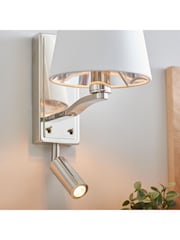 Gallery Home Silver Harvey Wall Light Bright Nickel 285mm - Image 3 of 7