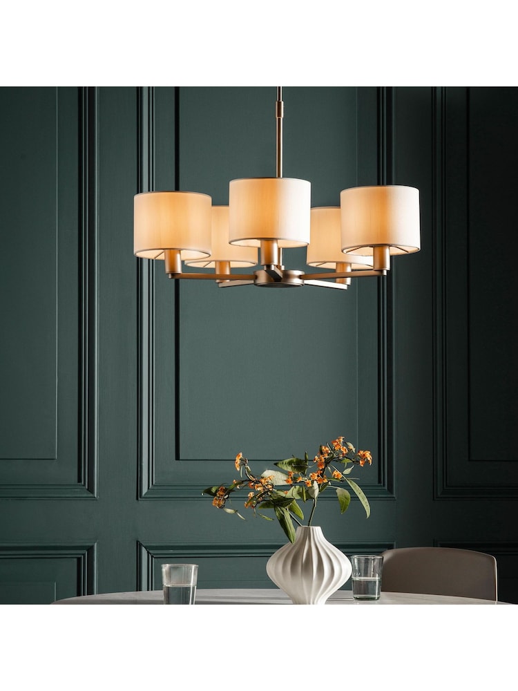 Gallery Home Silver Dalvin 5 Matt Pendant Light - Image 1 of 7