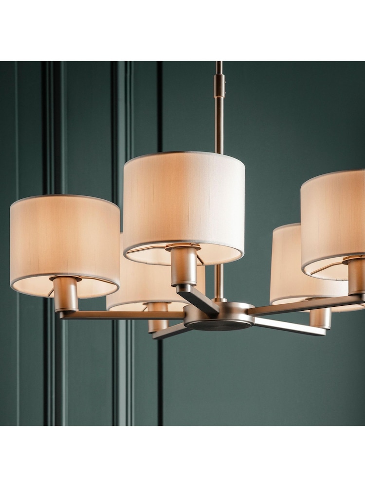 Gallery Home Silver Dalvin 5 Matt Pendant Light - Image 2 of 7