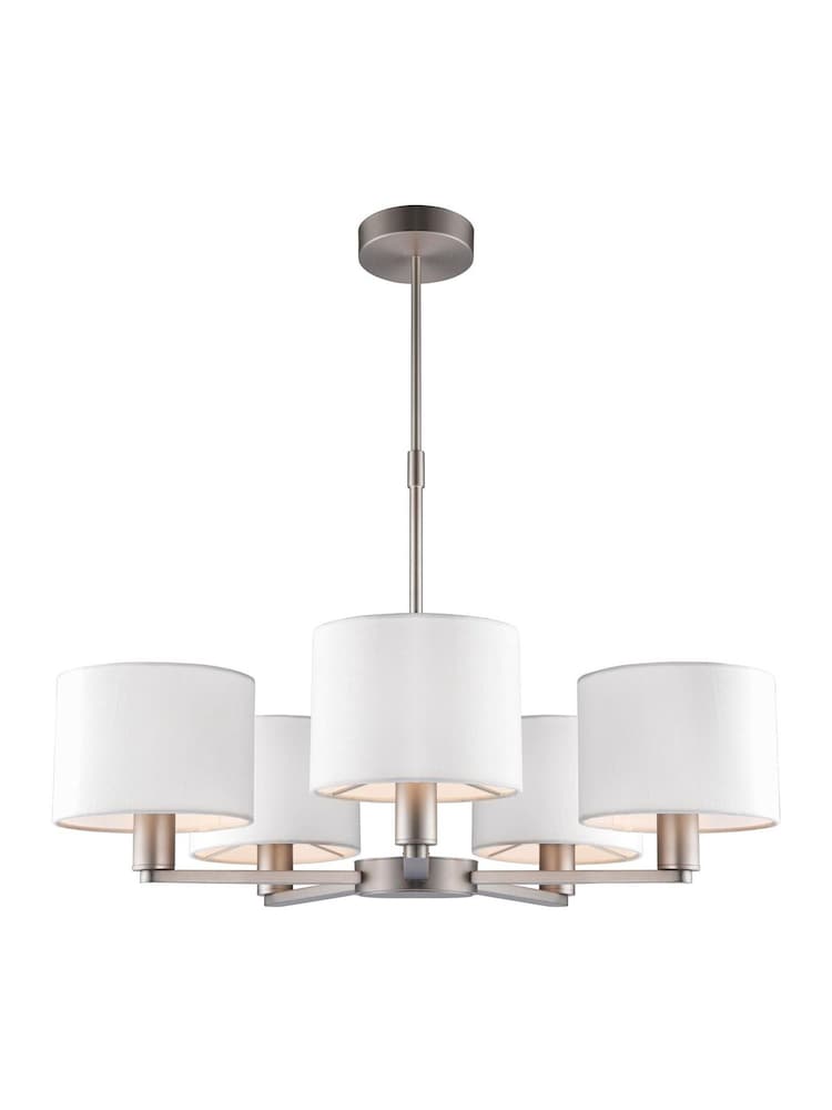 Gallery Home Silver Dalvin 5 Matt Pendant Light - Image 7 of 7