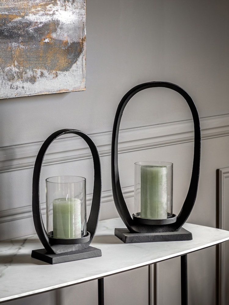 Gallery Home Black Harlan Candle Holder Large - Image 2 of 6