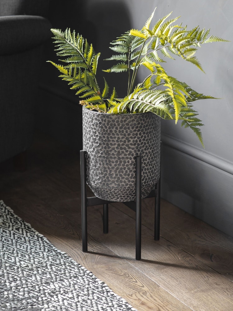 Gallery Home Black Amery Metal Medium Planter - Image 1 of 2