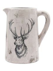 Gallery Home White Buck Pitcher Large Distressed Vase - Image 4 of 4