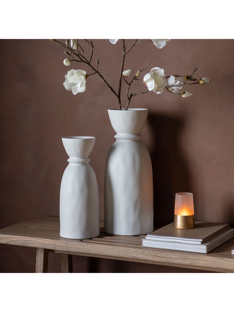 Gallery Home White Takeshi Bottle Vase - Image 2 of 3 Gallery Home White Takeshi Bottle Vase - Image 2 of 3