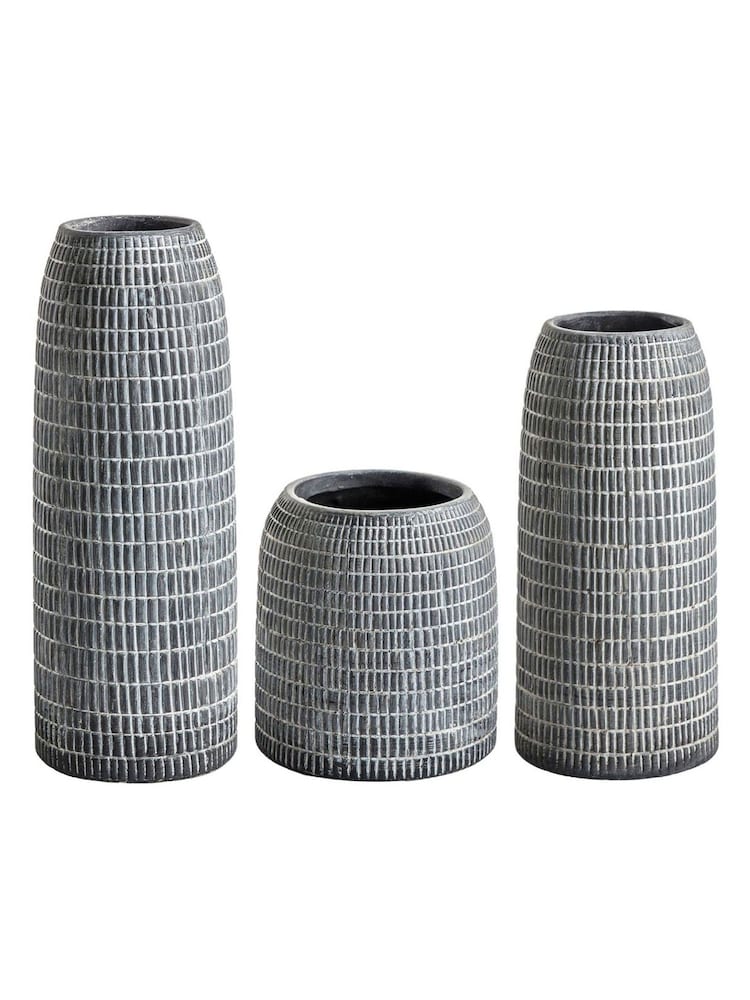 Gallery Home Grey Corsica Vases Set of 3 - Image 3 of 3