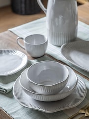 Gallery Home 4 Pack Cream Earthy Ridged Pasta Bowls - Image 1 of 3
