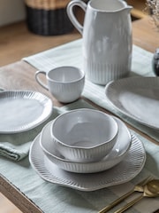 Gallery Home 4 Pack Cream Earthy Ridged Pasta Bowls - Image 2 of 3
