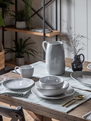Gallery Home 4 Pack Cream Earthy Ridged Pasta Bowls - Image 3 of 3