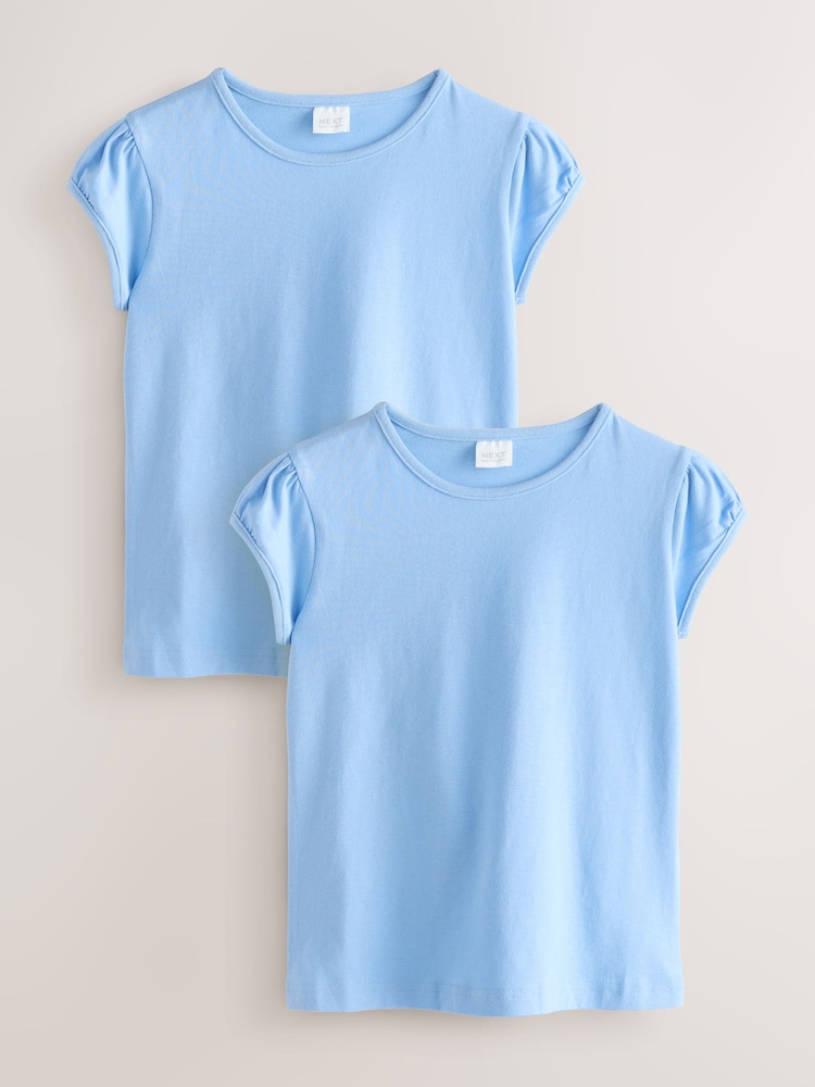 Pale Blue Puff Sleeve T-Shirts 2 Pack (3-16yrs) - Image 1 of 5