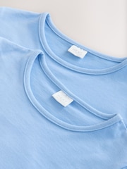 Pale Blue Puff Sleeve T-Shirts 2 Pack (3-16yrs) - Image 4 of 5