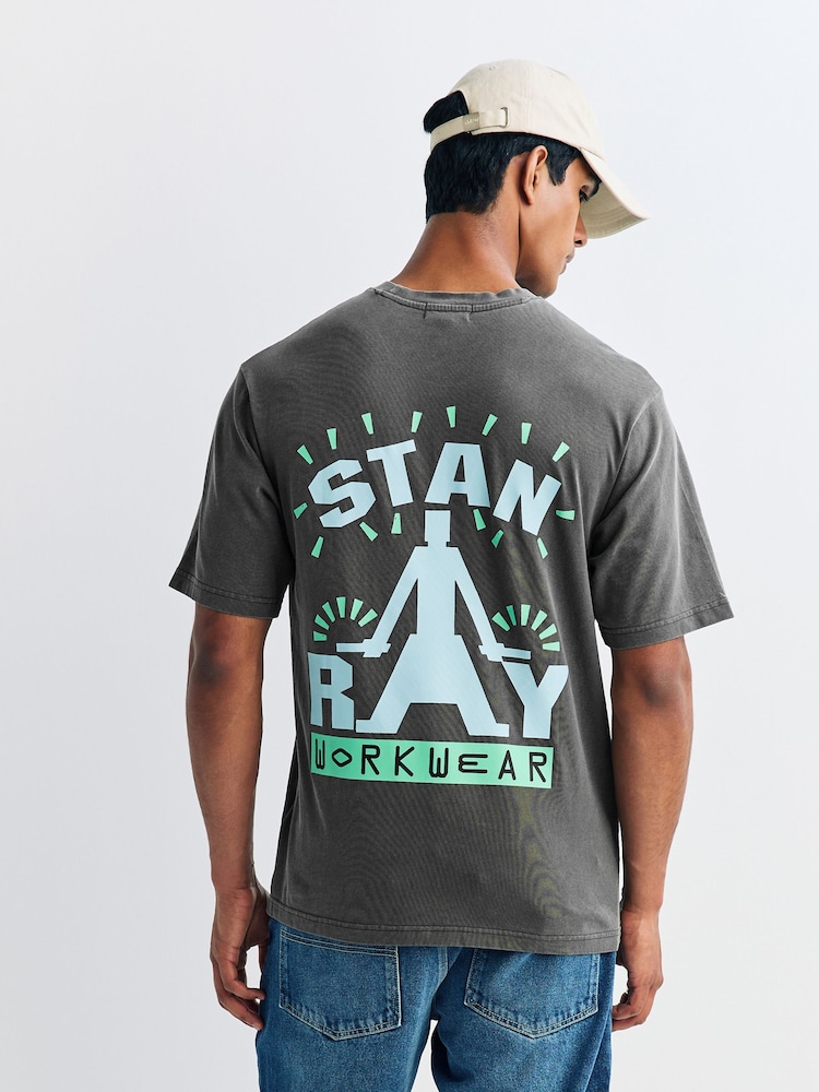 Stan Ray Washed Black Printed T-Shirt - Image 1 of 4