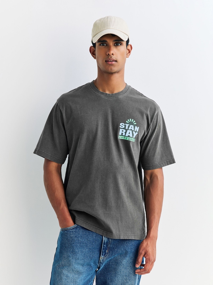 Stan Ray Washed Black Printed T-Shirt - Image 2 of 4