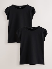 Schwarz - T-Shirts mit Puffärmeln im 2er-Pack (3–16 J.) - Bild 1 von 5