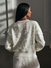Blanco - Faux Feather Mini Skirt - Imagen 3 de 7
