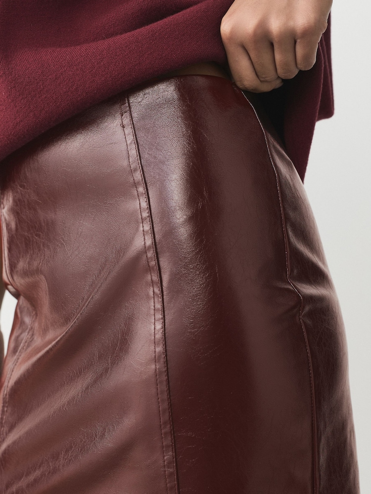 Slaydiva Jupe rouge plissée haute taille pour la Saint-Valentin