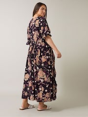 Evans Crinkle Boho Black Dress - Image 2 of 6