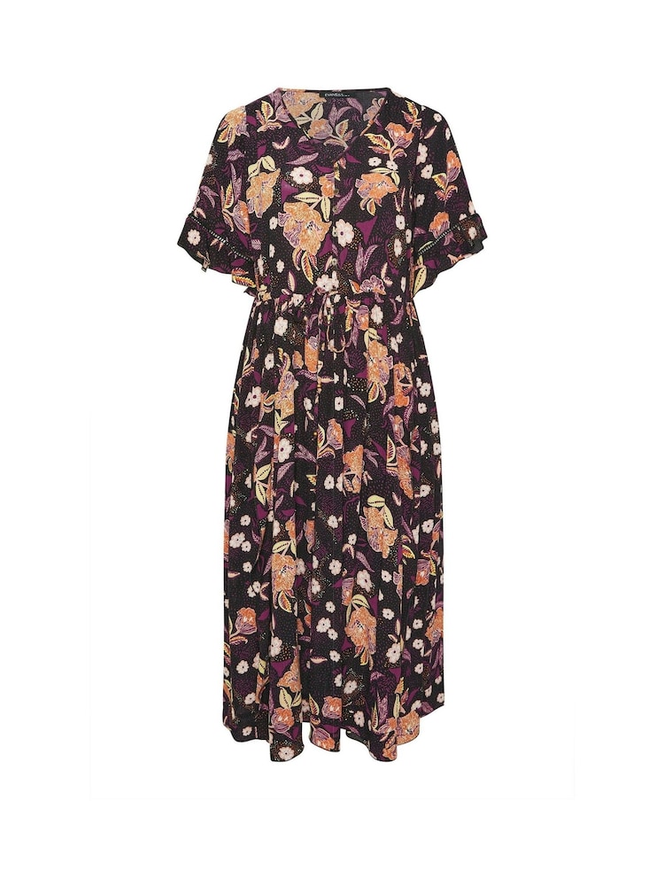 Evans Crinkle Boho Black Dress - Image 3 of 6