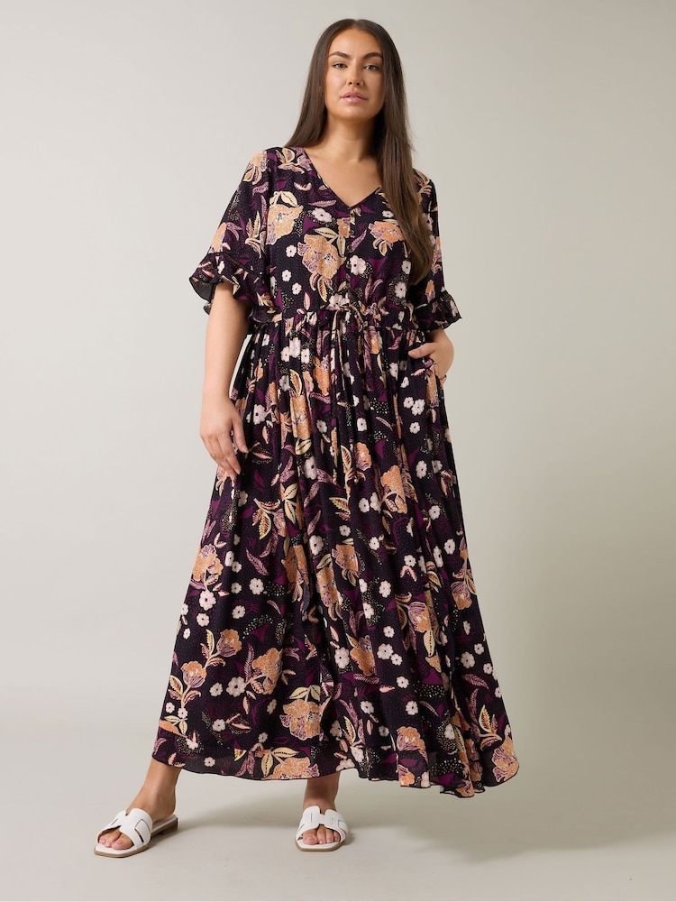 Evans Crinkle Boho Black Dress - Image 5 of 6