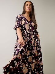 Evans Crinkle Boho Black Dress - Image 6 of 6