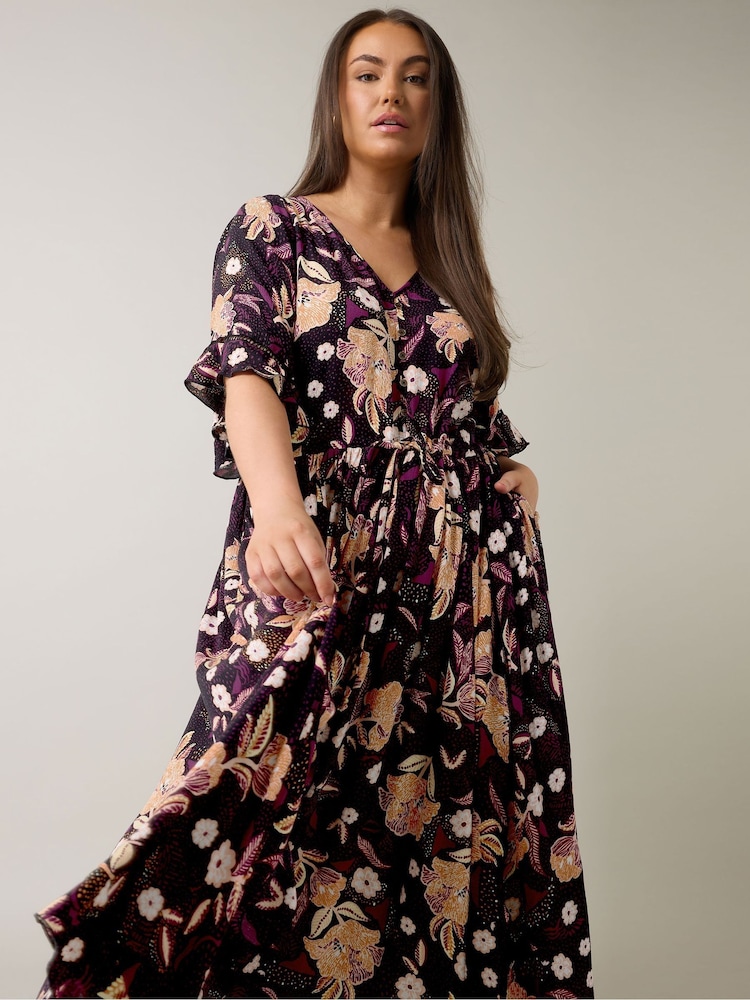 Evans Crinkle Boho Black Dress - Image 6 of 6