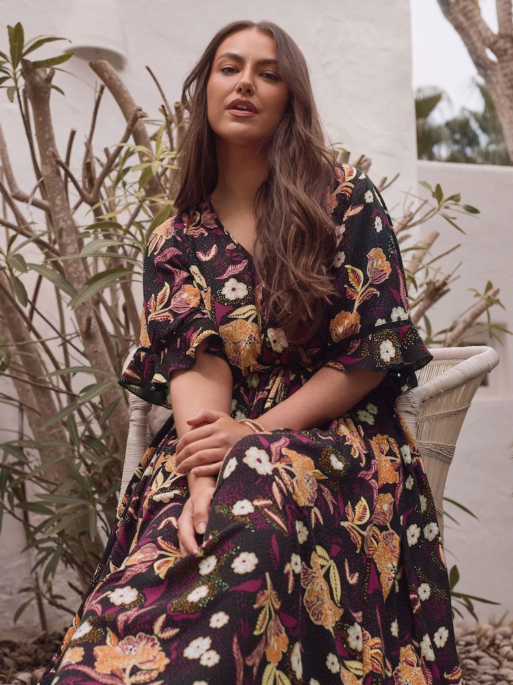 Evans Crinkle Boho Black Dress - Image 6 of 6