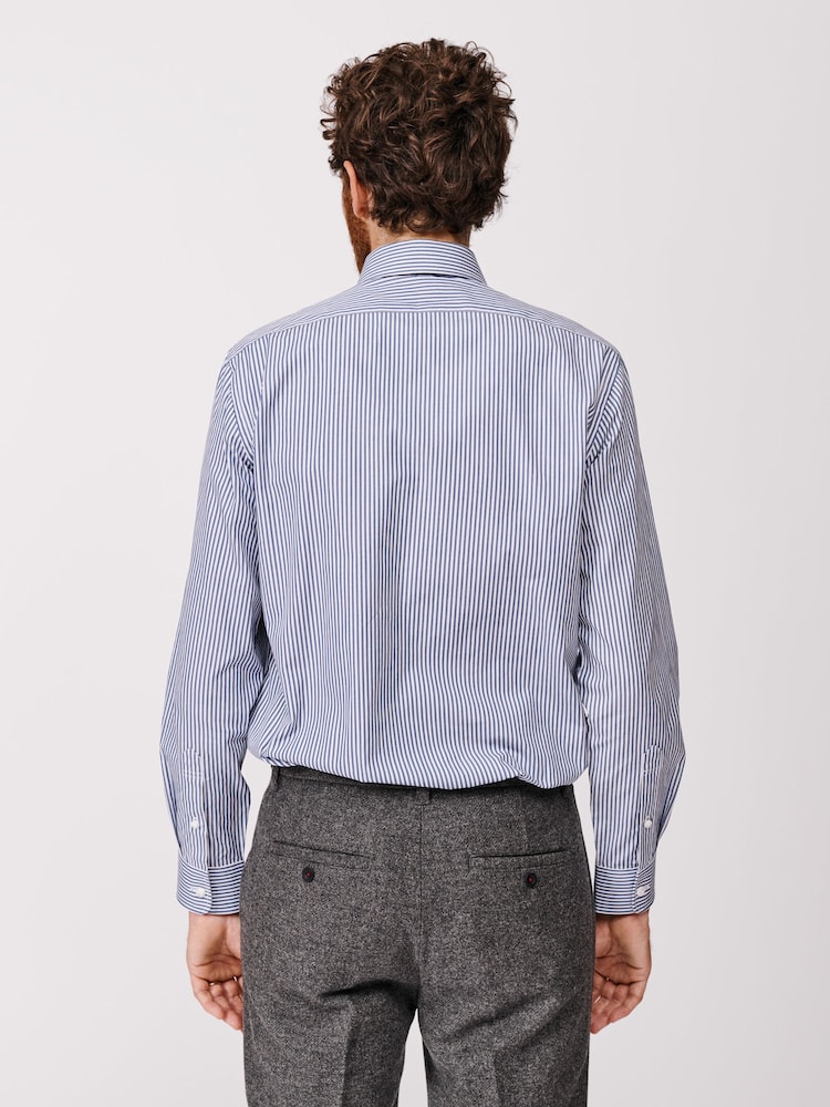 Aubin Blue Hardy Cut Away Collar Shirt - Image 2 of 5