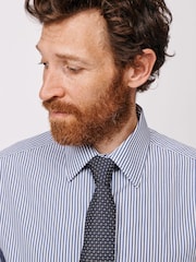 Aubin Blue Hardy Cut Away Collar Shirt - Image 4 of 5