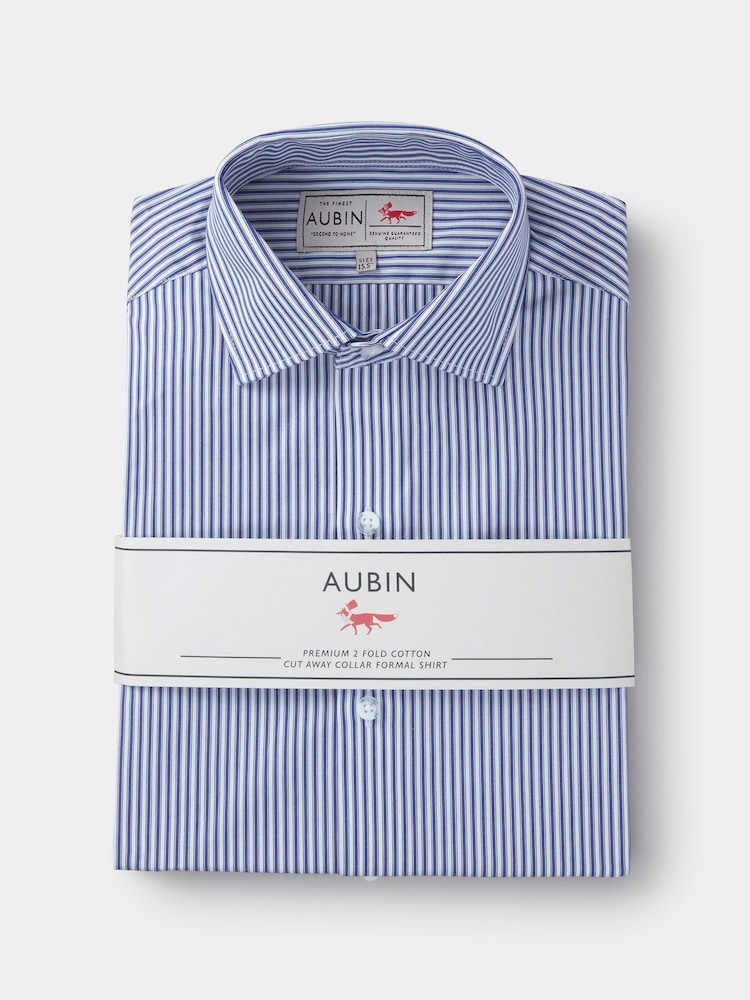 Aubin Blue Hardy Cut Away Collar Shirt - Image 5 of 5