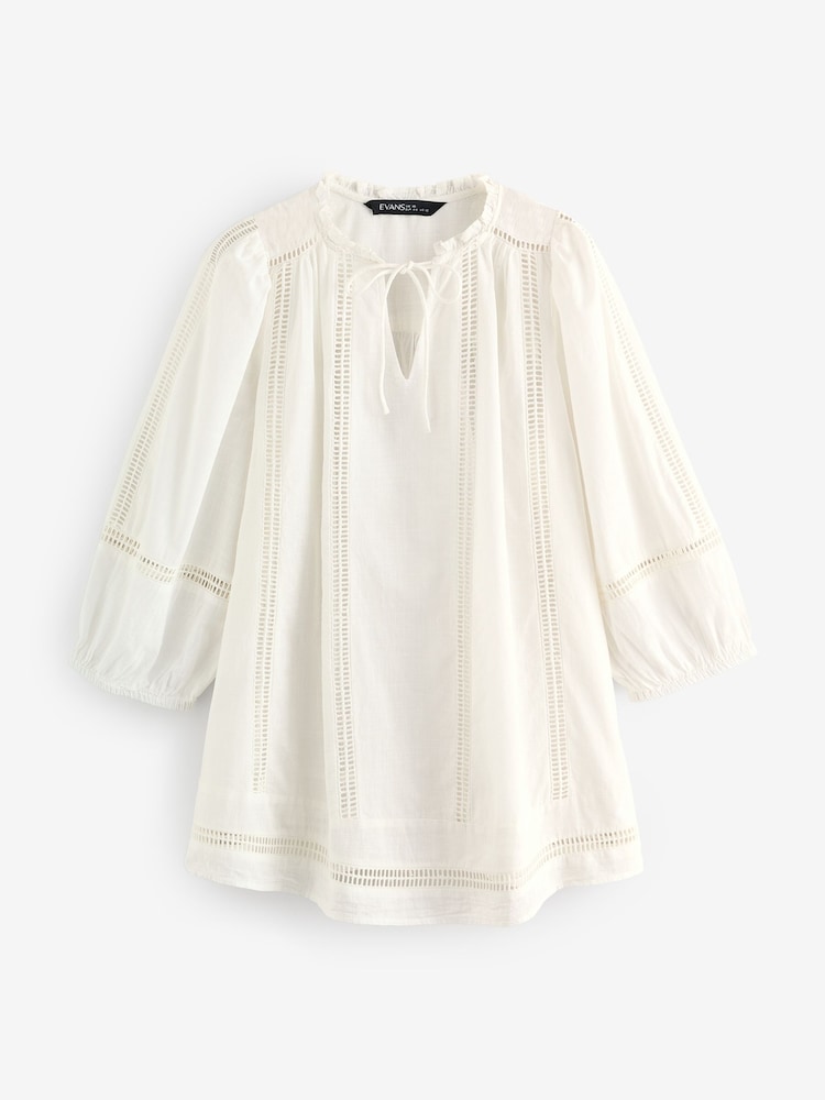 Evans Purple Ladder Lace Blouse - Image 1 of 1