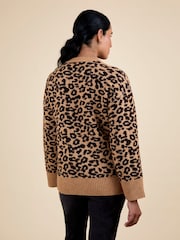 JoJo Maman Bébé Brown Animal Crew Neck Maternity And Nursing Jumper - Image 6 of 8