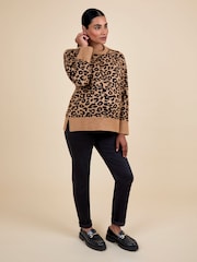JoJo Maman Bébé Brown Animal Crew Neck Maternity And Nursing Jumper - Image 7 of 8
