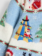 JoJo Maman Bébé Blue 2-Piece Christmas Fair Isle Jumper & Leggings Set - Image 3 of 6