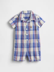 Gap Blue Poplin Pocket Shorty One-Piece - Image 1 of 2
