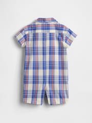 Gap Blue Poplin Pocket Shorty One-Piece - Image 2 of 2