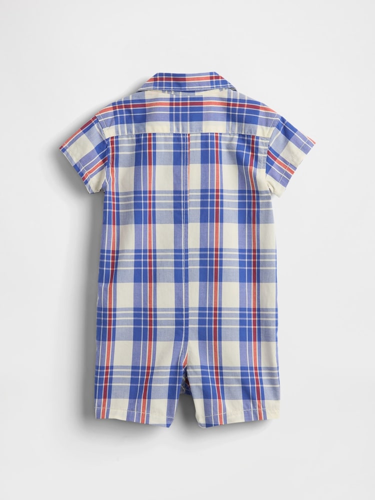 Gap Blue Poplin Pocket Shorty One-Piece - Image 2 of 2