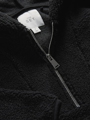 The Set Black/Cream 2 Pack Borg Hooded Longline Sweatshirts - Image 5 of 6