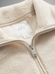 The Set Chocolate Brown/Cream 2 Pack Borg Zip Through Gilets - Image 11 of 12