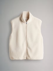 The Set Chocolate Brown/Cream 2 Pack Borg Zip Through Gilets - Image 8 of 12
