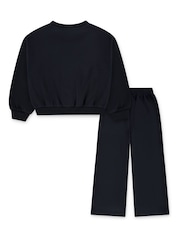 Nike Black Little Kids Club Crew and Wide Leg Joggers Set - Image 2 of 4