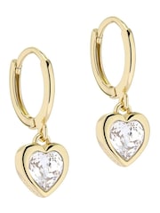 Ted Baker Gold Tone Hanniy Crystal Heart Huggie Earrings - Image 1 of 5
