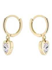 Ted Baker Gold Tone Hanniy Crystal Heart Huggie Earrings - Image 2 of 5
