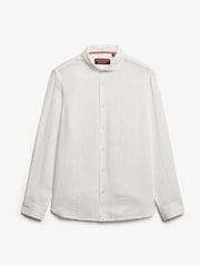 Superdry White Vacation Long Sleeve 100% Linen Shirt - Image 5 of 6