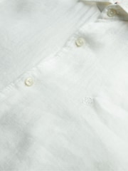 Superdry White Vacation Long Sleeve 100% Linen Shirt - Image 6 of 6