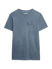 Superdry Blue Classic Essential Pocket 100% Cotton T-Shirt - Image 5 of 6