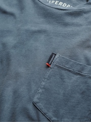 Superdry Blue Classic Essential Pocket 100% Cotton T-Shirt - Image 6 of 6