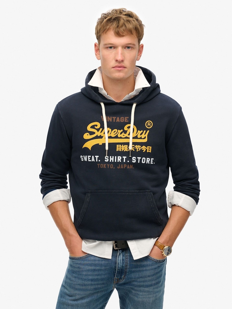 Superdry Blue Vintage Logo Cali Relaxed Hoodie - Image 1 of 6