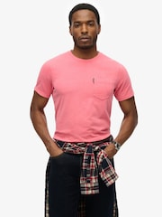 Superdry Pink Classic Essential Pocket 100% Cotton T-Shirt - Image 1 of 5