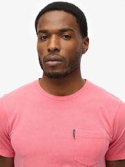 Superdry Pink Classic Essential Pocket 100% Cotton T-Shirt - Image 4 of 5