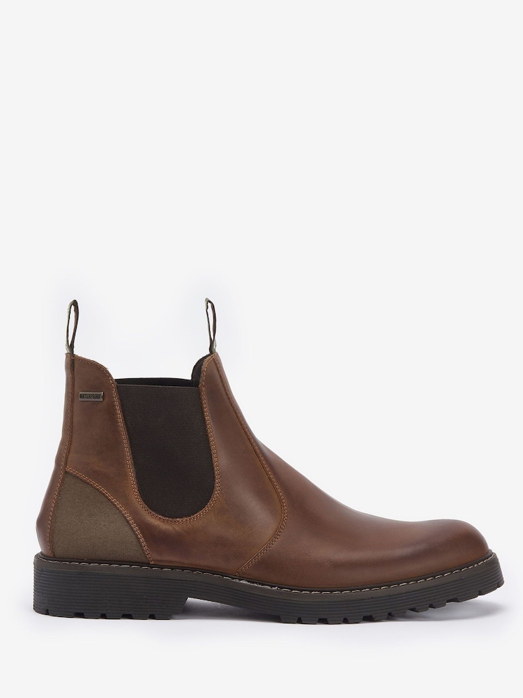 Barbour® Brown Patton Leather Chelsea Boot - Image 1 of 5 Barbour® Brown Patton Leather Chelsea Boot - Image 1 of 5